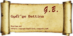 Gyüge Bettina névjegykártya